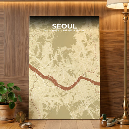 Seoul Ember Map Poster
