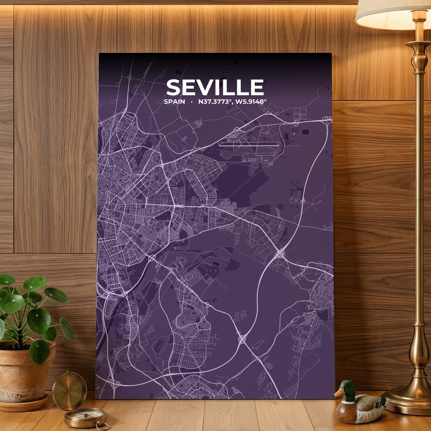Seville Dusk Map Poster