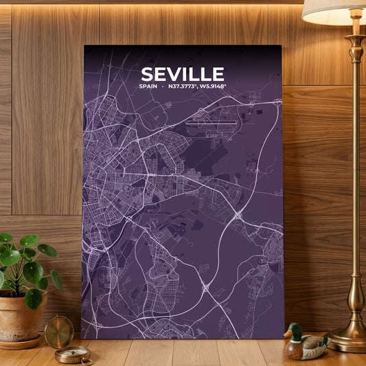 Seville Dusk Map Poster