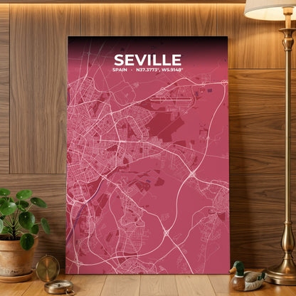 Seville Scarlet Map Poster