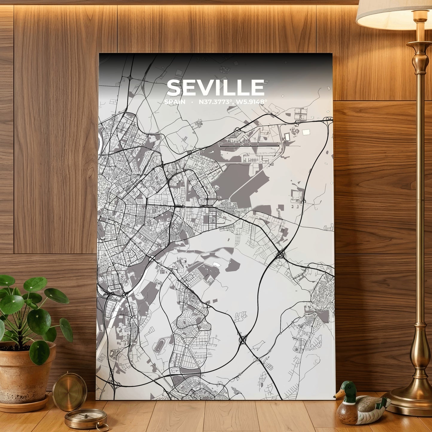 Seville Ash Map Poster