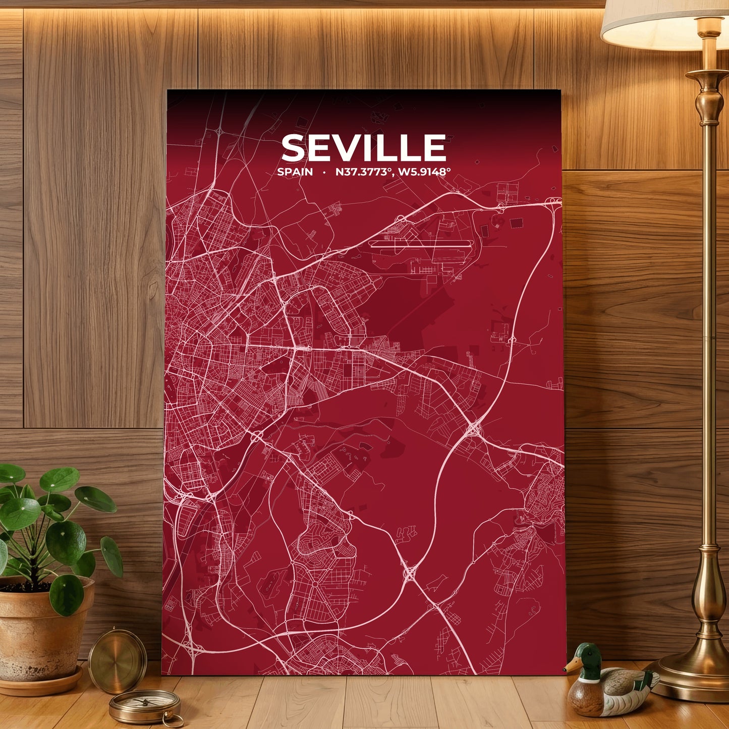 Seville Garnet Map Poster