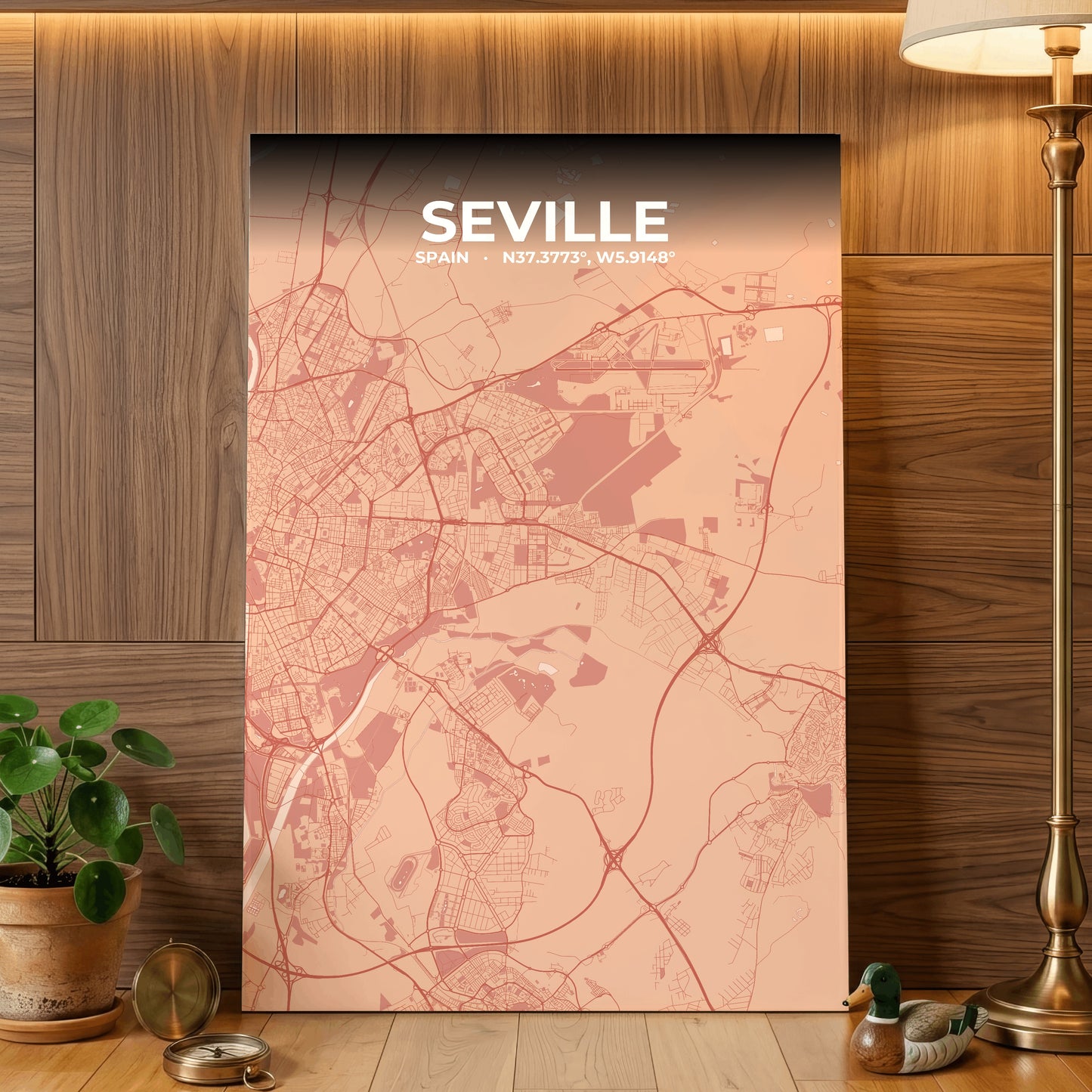 Seville Blush Map Poster