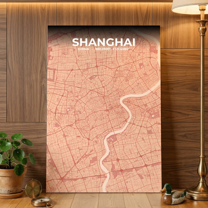 Shanghai Blush Map Poster