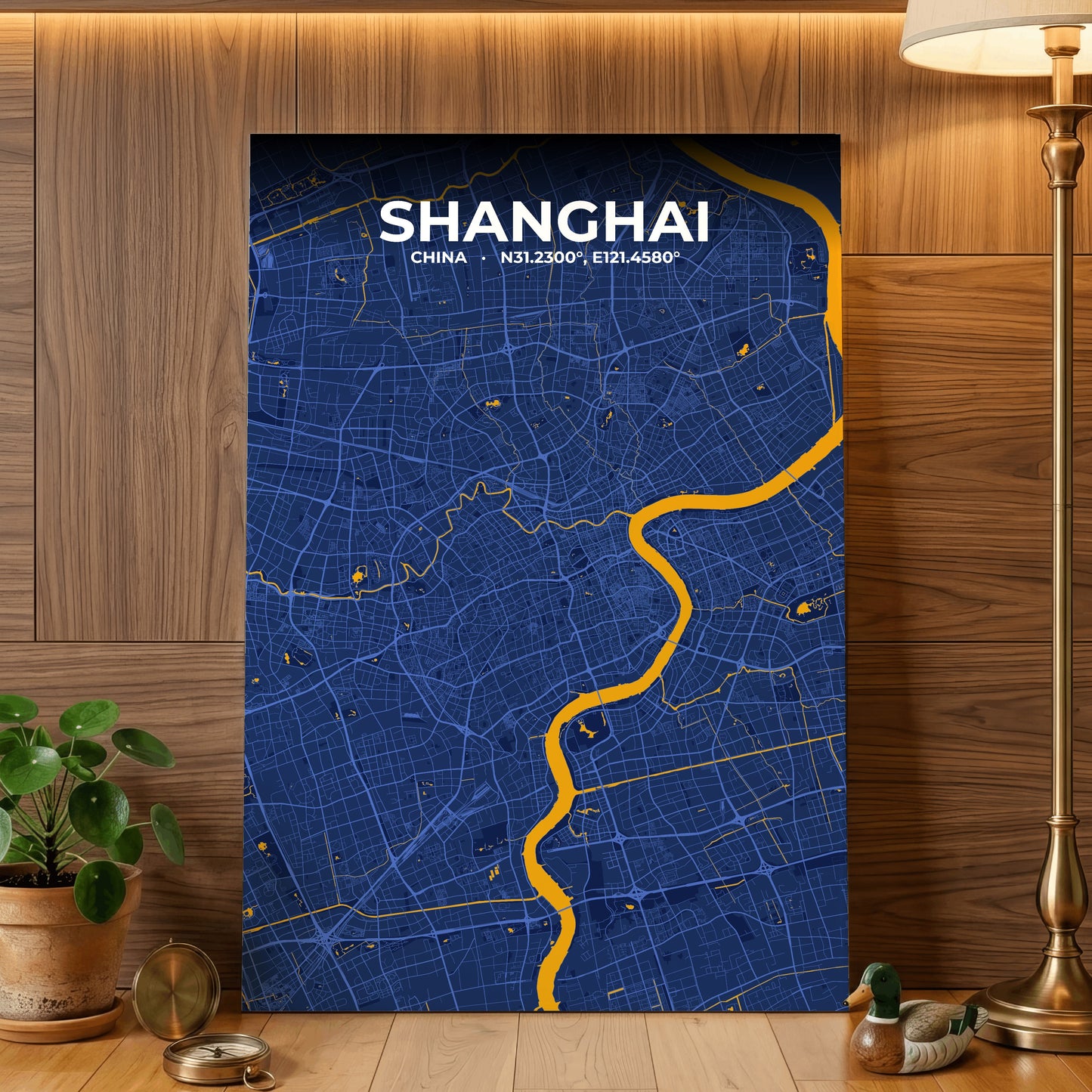 Shanghai Ink Map Poster