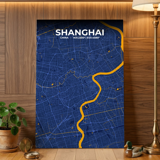 Shanghai Ink Map Poster