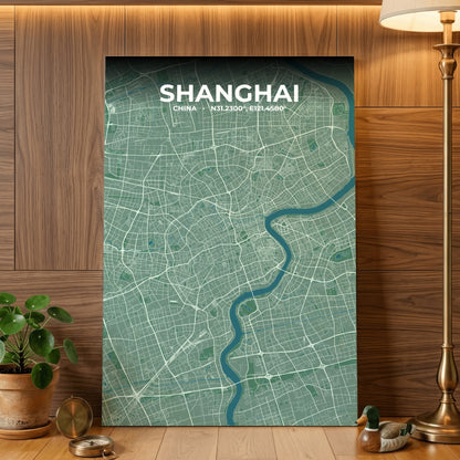 Shanghai Mist Map Poster