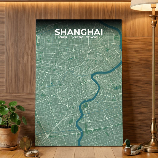 Shanghai Mist Map Poster