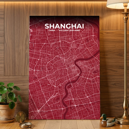 Shanghai Garnet Map Poster