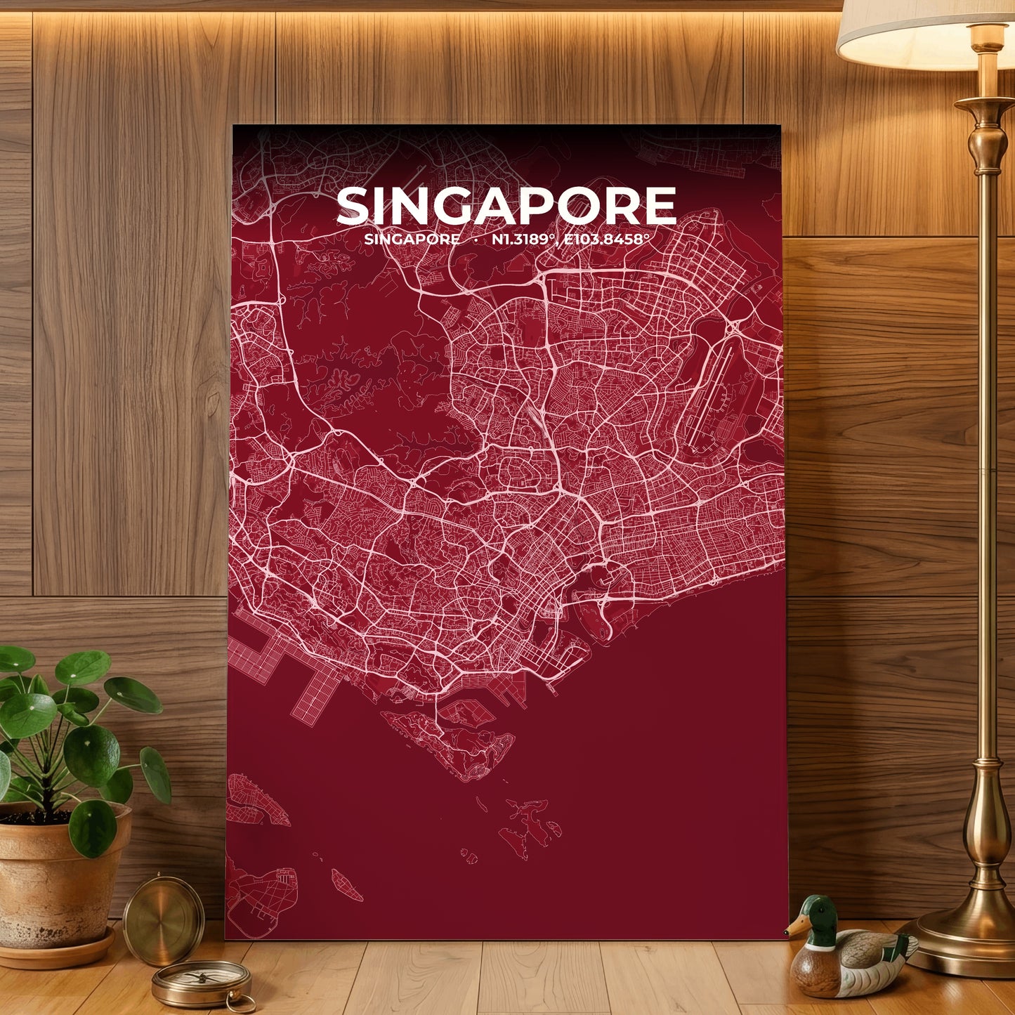 Singapore Garnet Map Poster