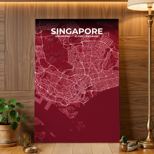 Singapore Garnet Map Poster