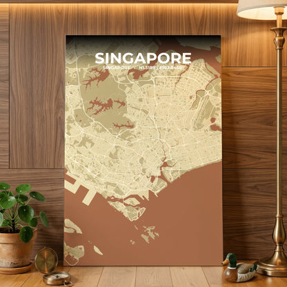 Singapore Ember Map Poster