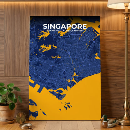 Singapore Ink Map Poster