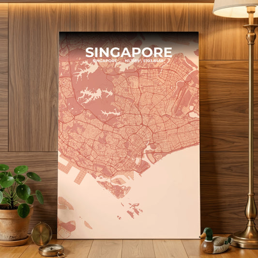 Singapore Blush Map Poster