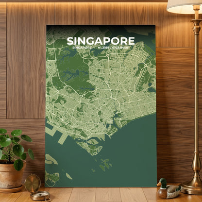 Singapore Clay Map Poster