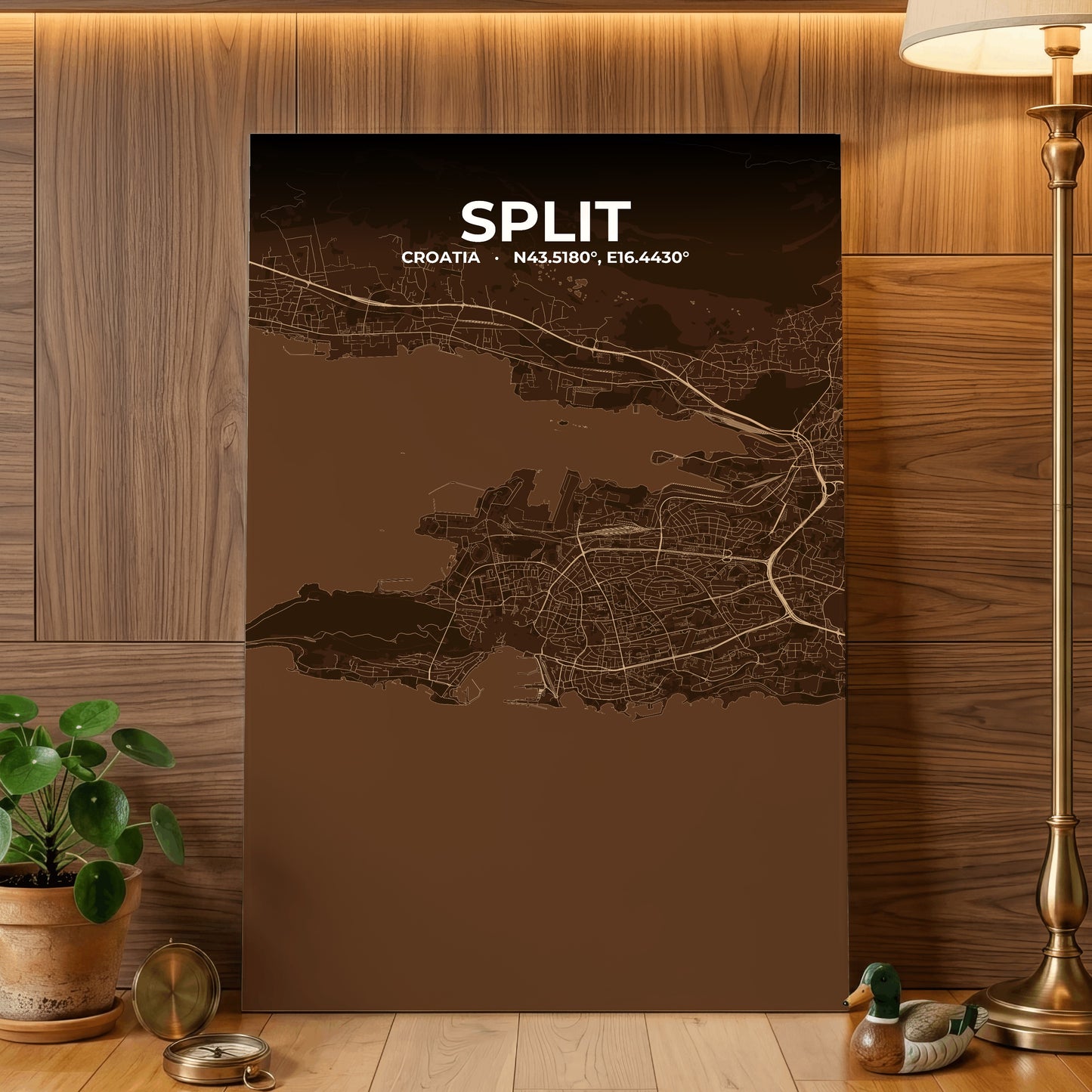 Split Plum Map Poster