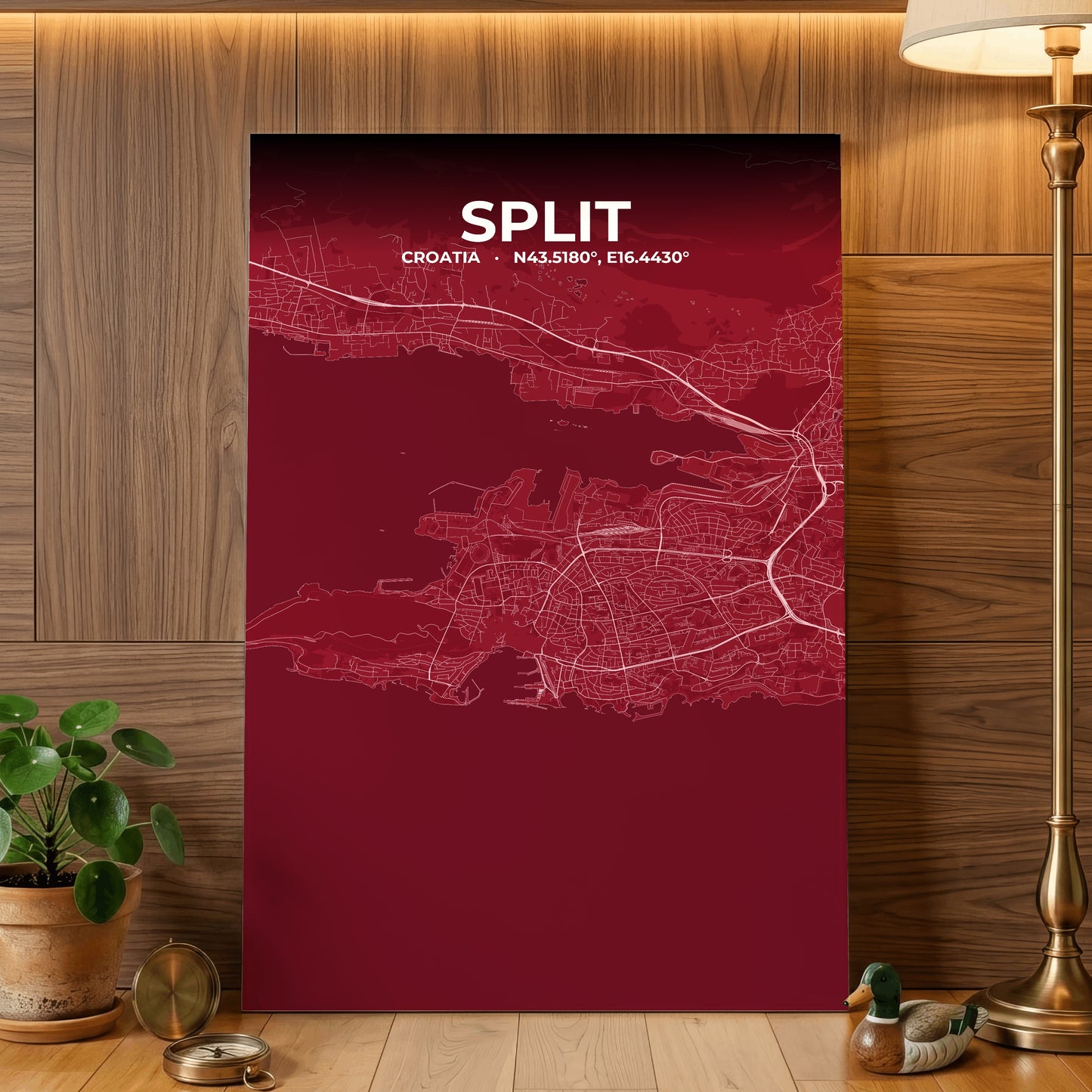 Split Garnet Map Poster