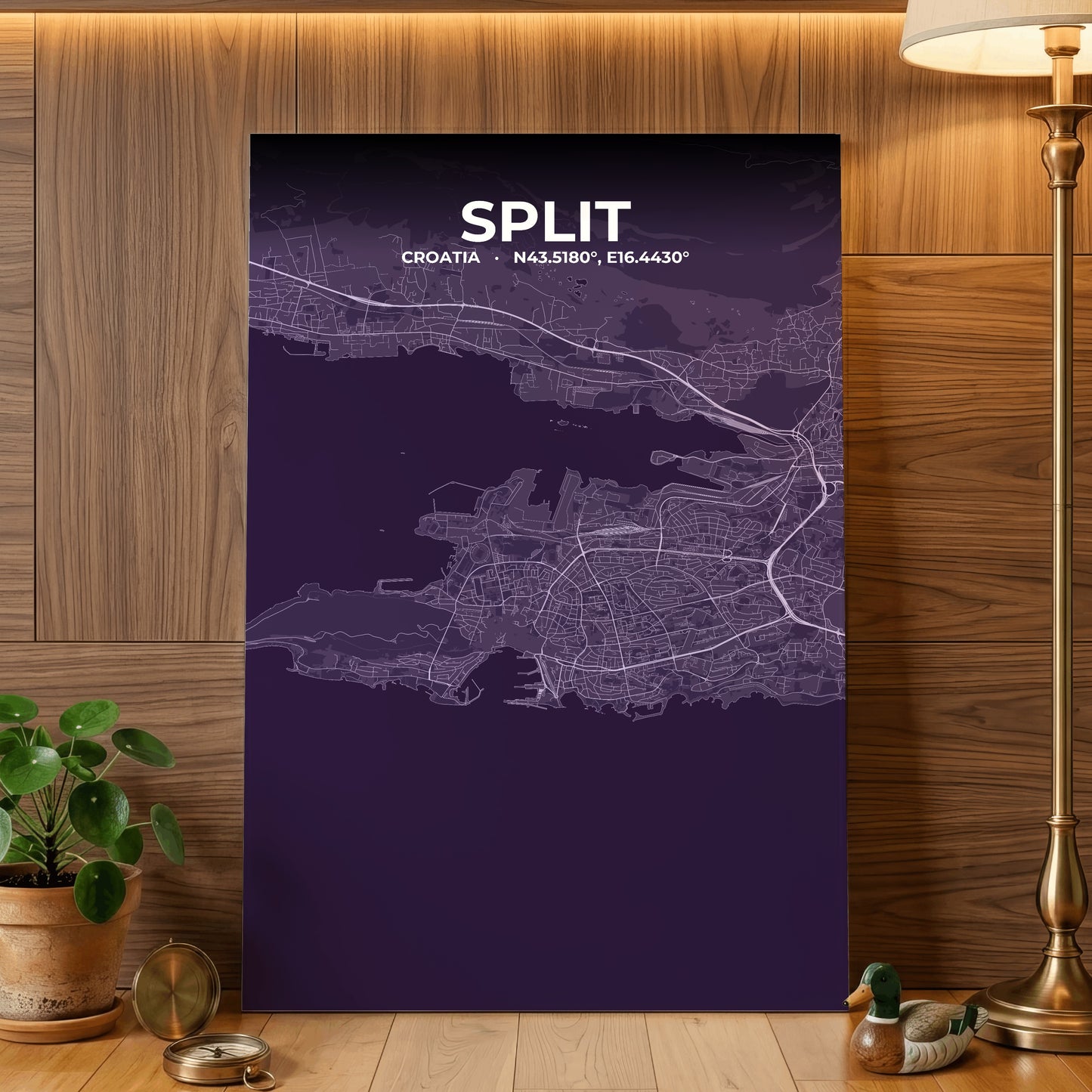 Split Dusk Map Poster