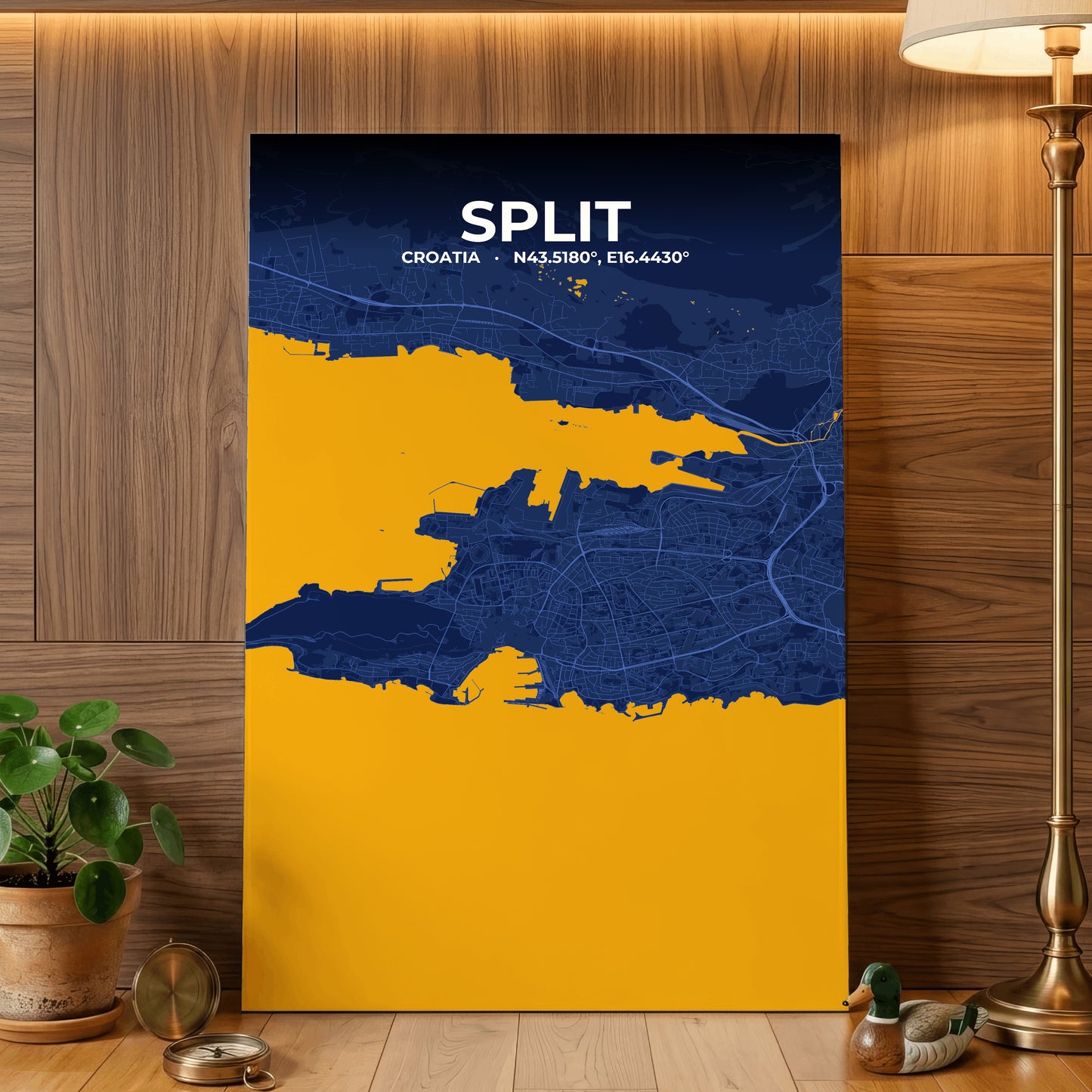 Split Ink Map Poster