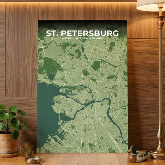 St. Petersburg Clay Map Poster
