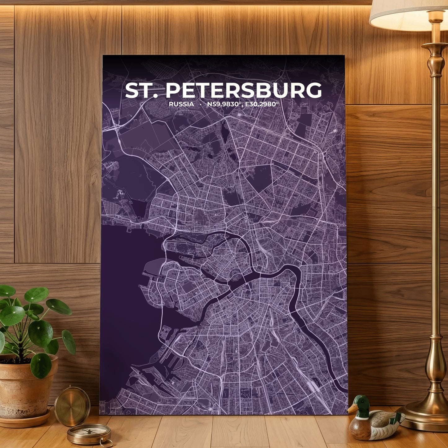 St. Petersburg Dusk Map Poster