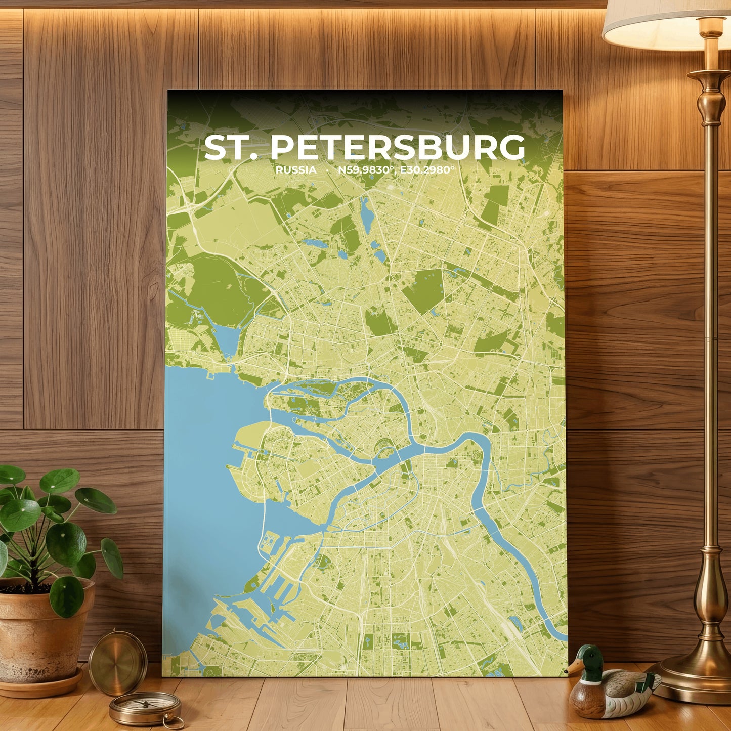 St. Petersburg Fern Map Poster