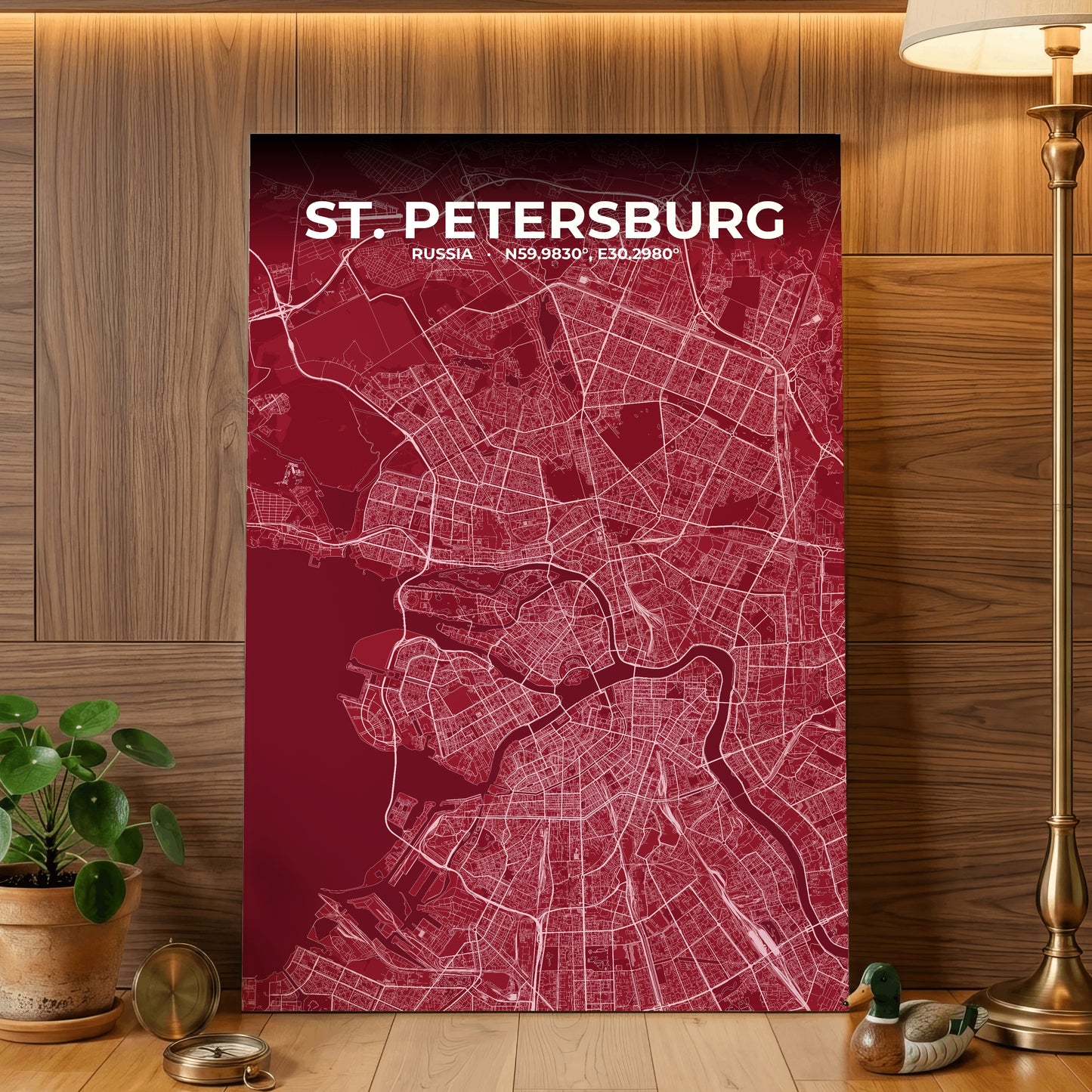 St. Petersburg Garnet Map Poster