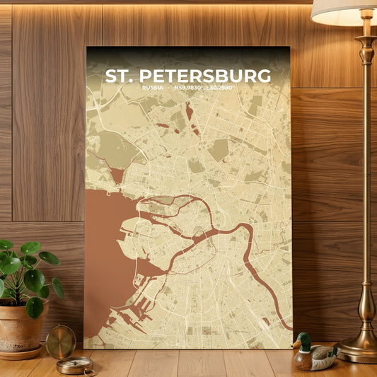 St. Petersburg Ember Map Poster