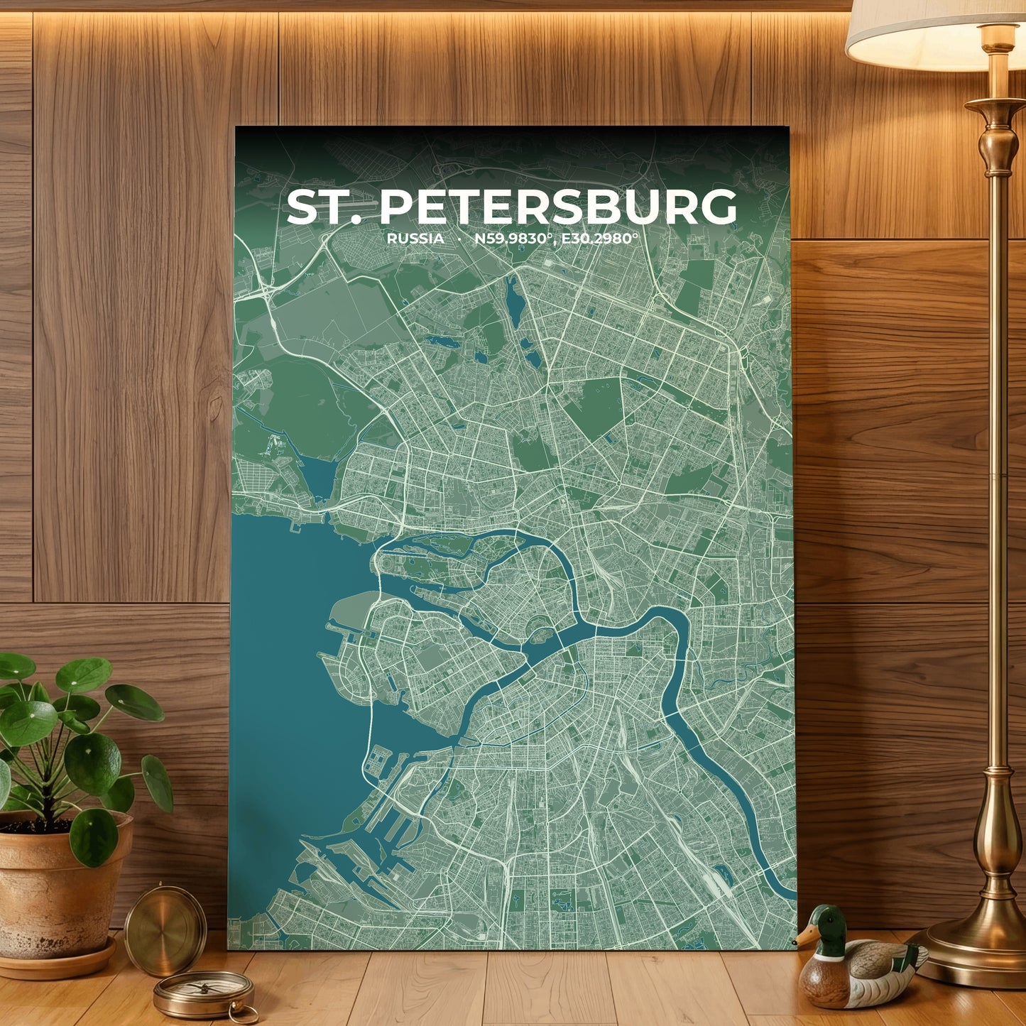 St. Petersburg Mist Map Poster