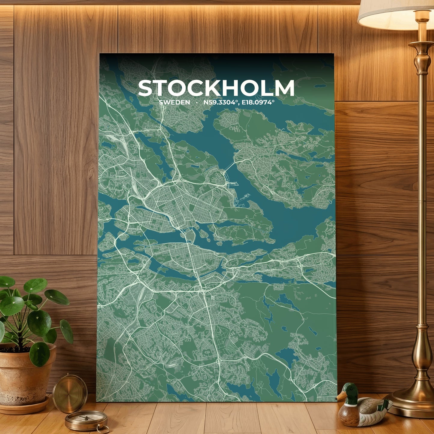 Stockholm Mist Map Poster
