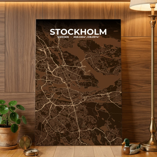 Stockholm Plum Map Poster
