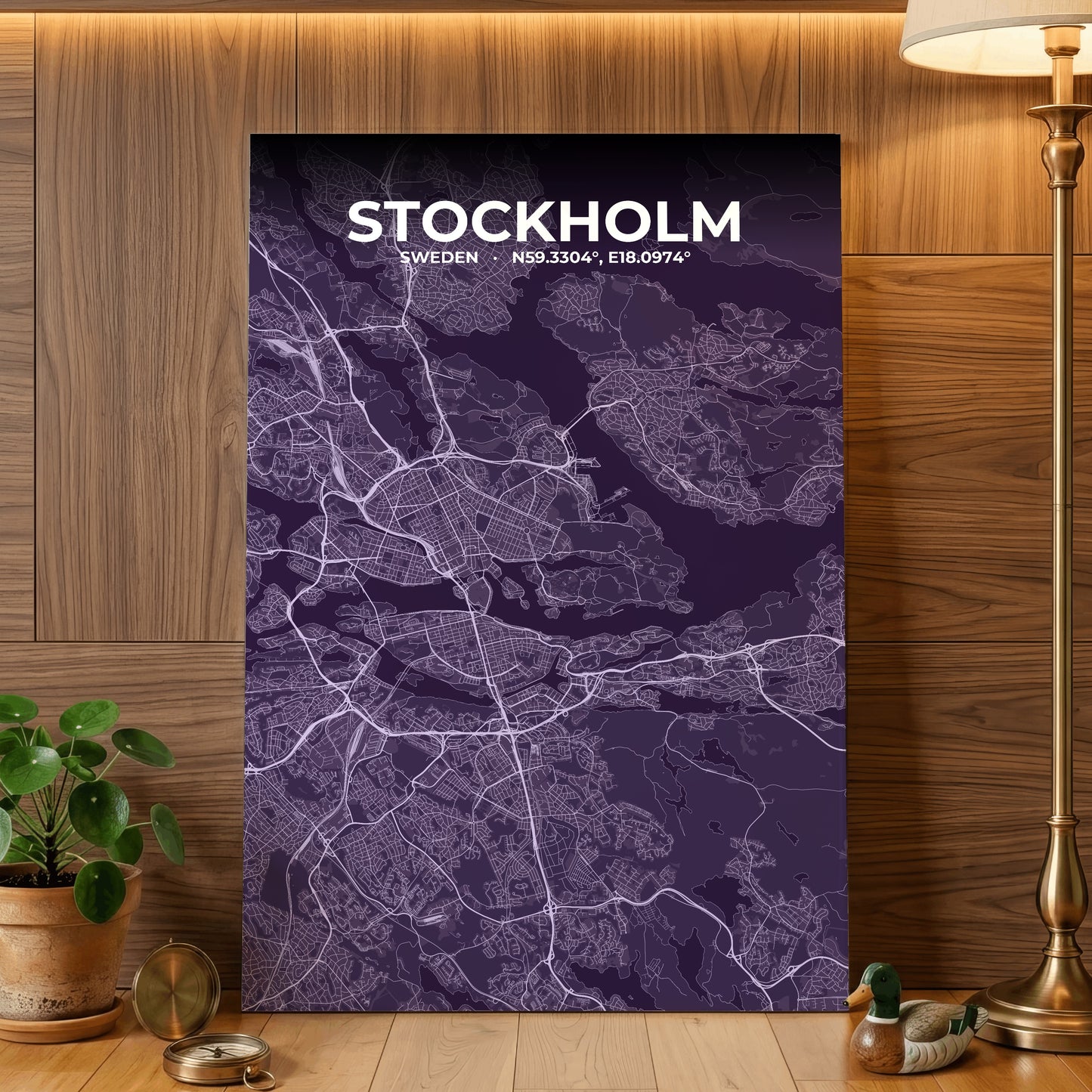 Stockholm Dusk Map Poster