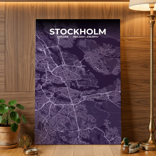 Stockholm Dusk Map Poster
