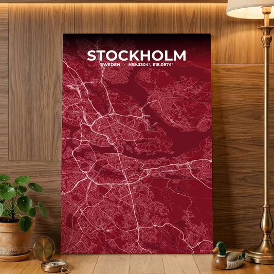 Stockholm Garnet Map Poster
