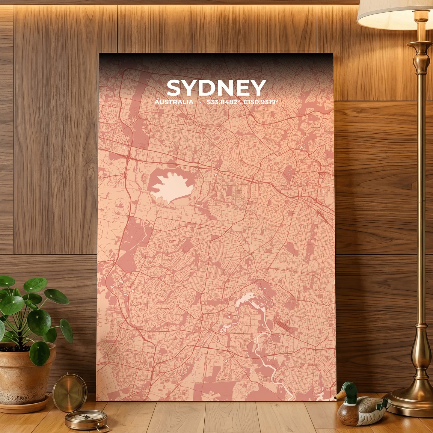 Sydney Blush Map Poster