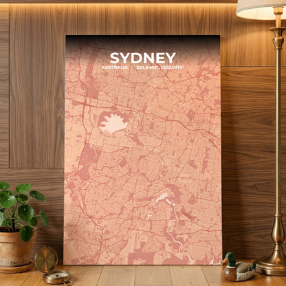 Sydney Blush Map Poster