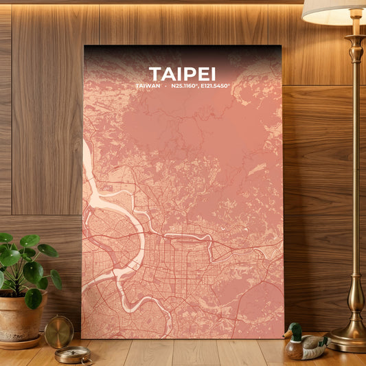 Taipei Blush Map Poster