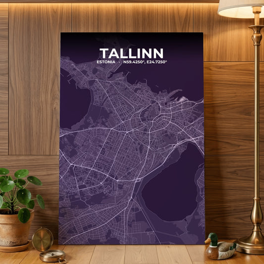Tallinn Dusk Map Poster