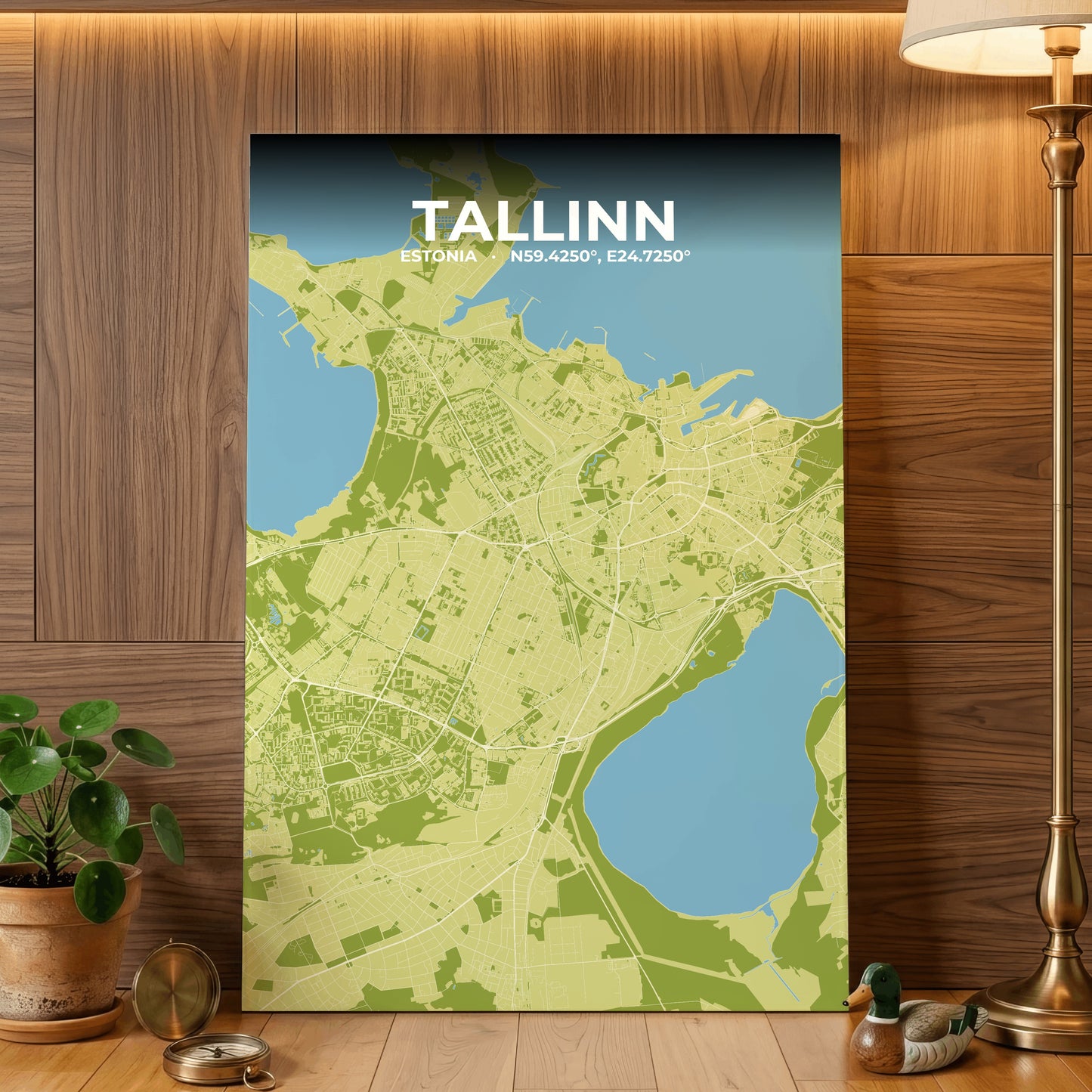 Tallinn Fern Map Poster