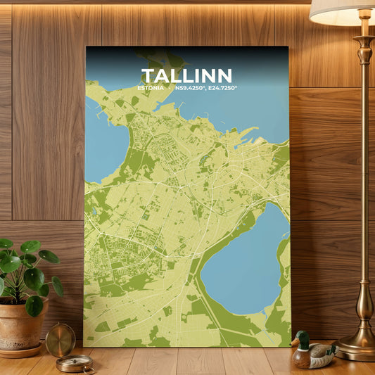 Tallinn Fern Map Poster