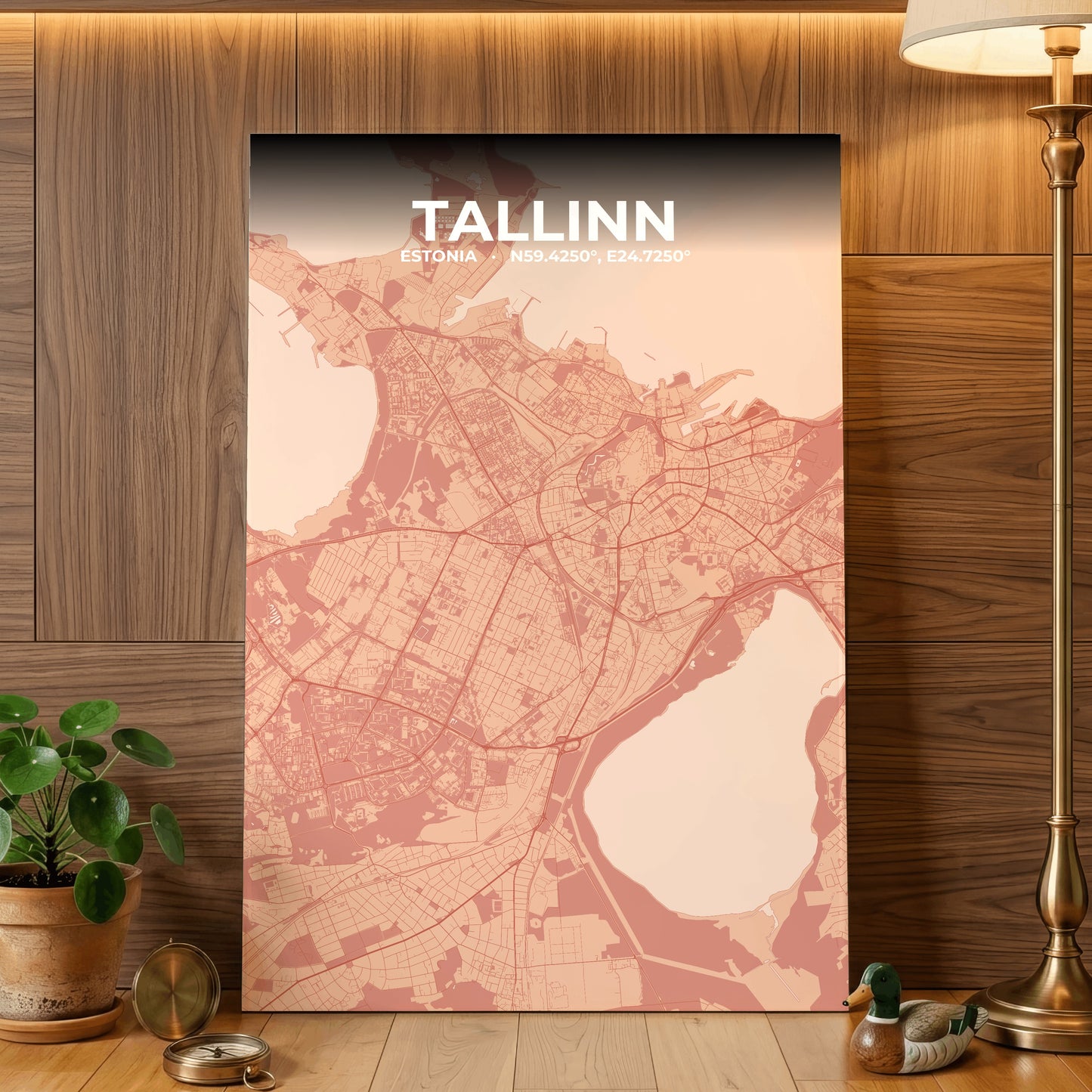 Tallinn Blush Map Poster