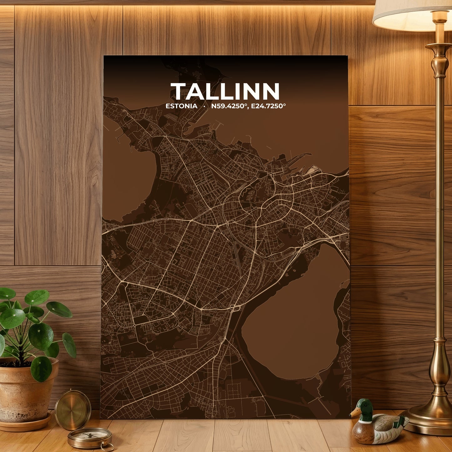 Tallinn Plum Map Poster