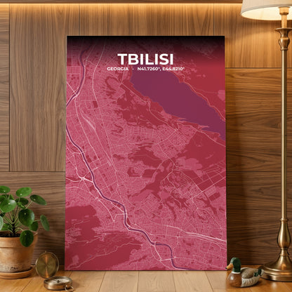 Tbilisi Scarlet Map Poster