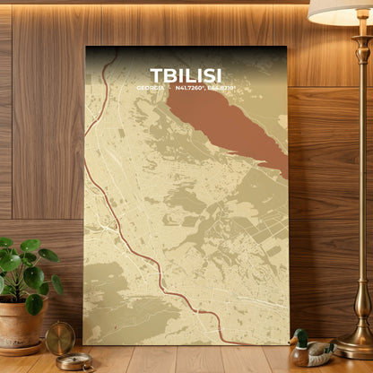 Tbilisi Ember Map Poster