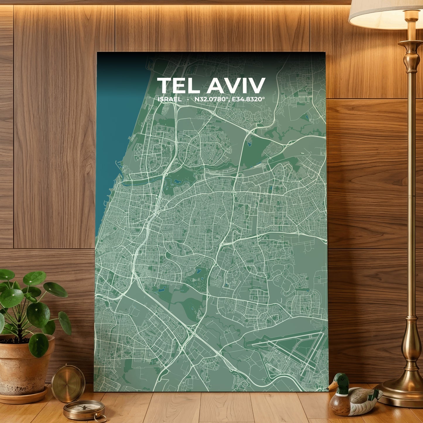 Tel Aviv Mist Map Poster