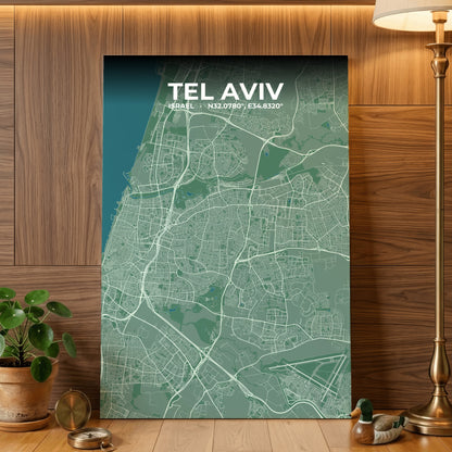 Tel Aviv Mist Map Poster