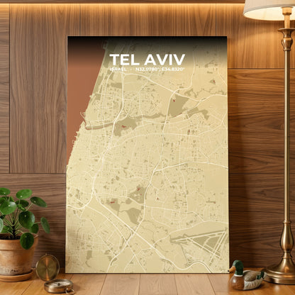 Tel Aviv Ember Map Poster