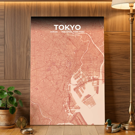 Tokyo Blush Map Poster
