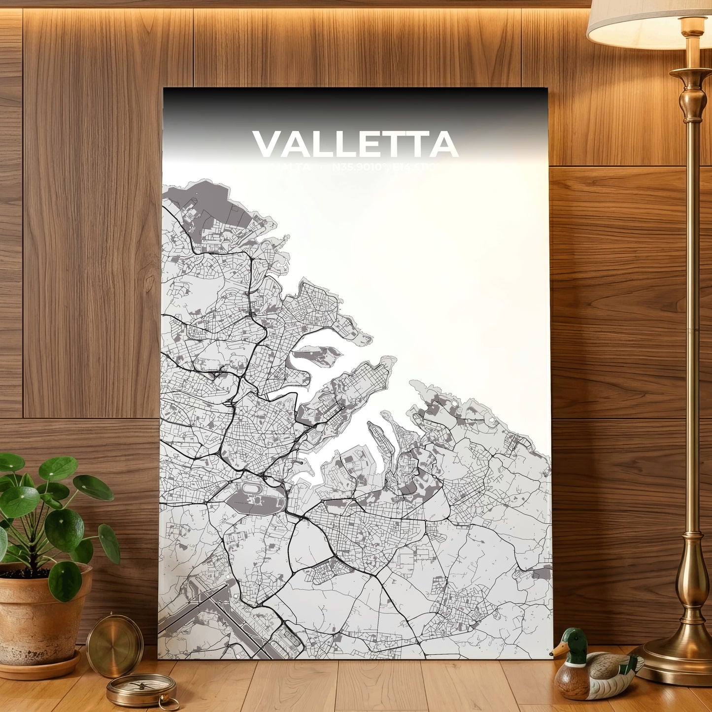 Valletta Ash Map Poster