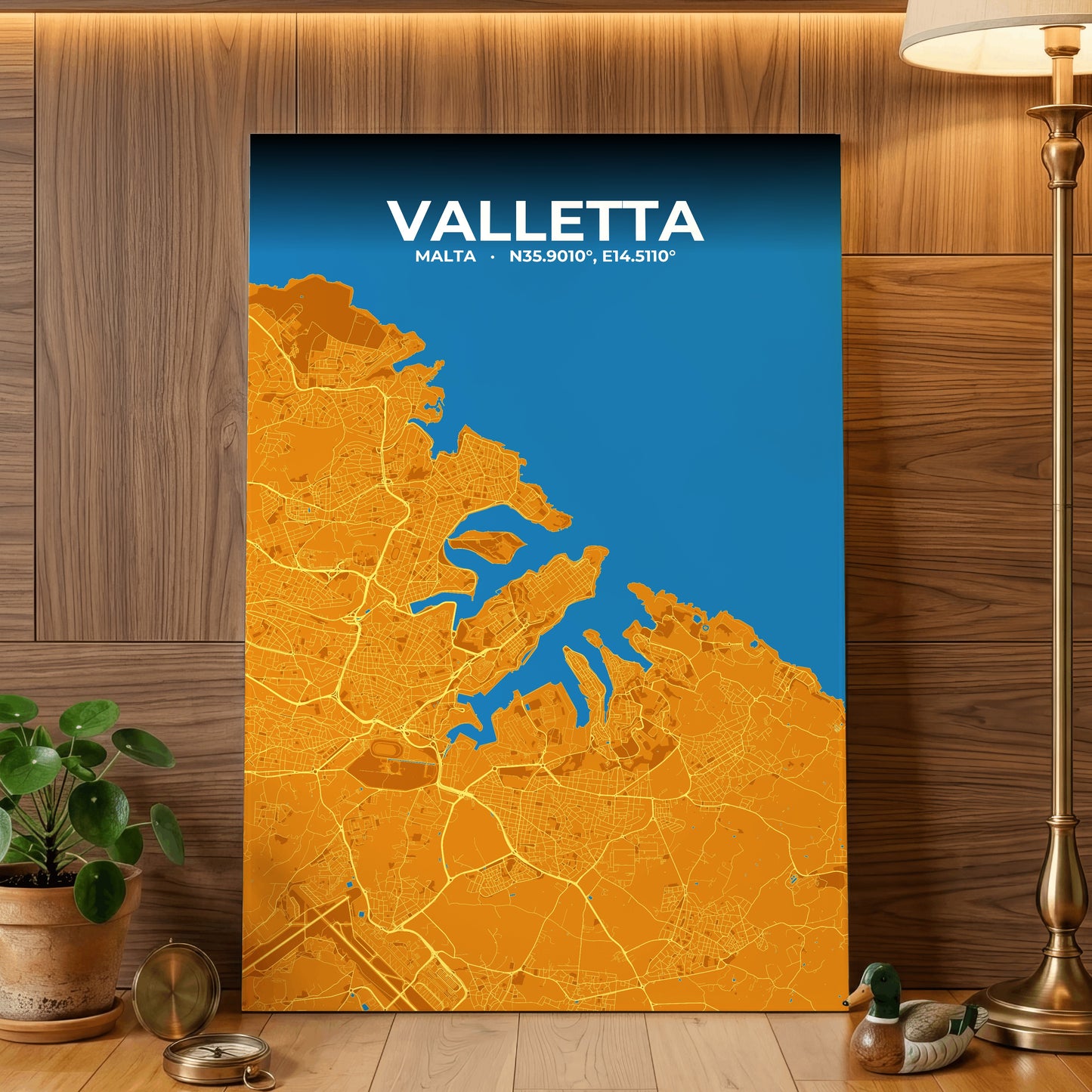Valletta Scorch Map Poster